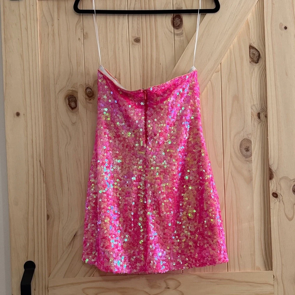 Show Me Your Mumu - On My Way Dress - Hot Pink Sequins - Size S - Picture 2 of 5